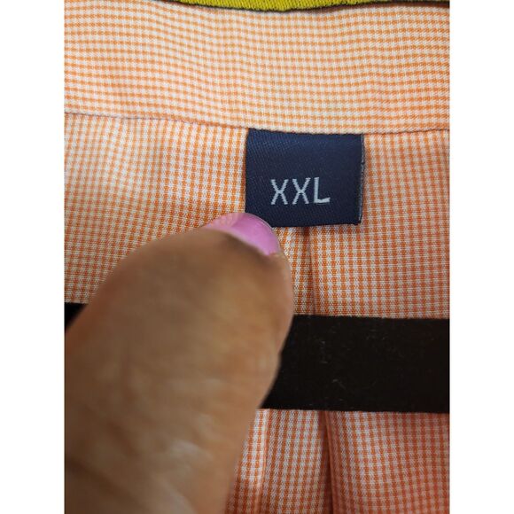 McLavy  Men Orange Long Sleeve Button Front XXL 100% Cotton Wrinkle Free Fish - Picture 6 of 6